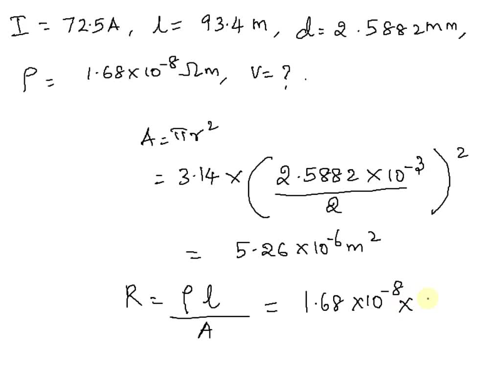 SOLVED Find the voltage drop (in volt) along a 93.4 meter long 10