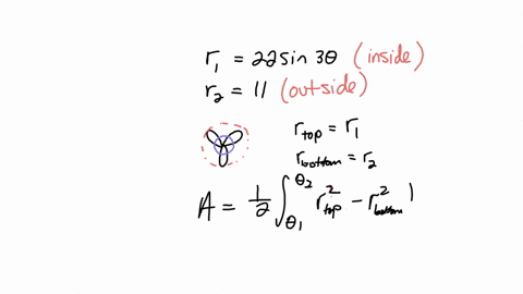 find-the-area-of-the-region-bounded-by-the-given-curves-enter-an-exact-form-do-not-use-decimal-approximation-inside-r-22sin30-outside-r-11-frst-quadrant-64343