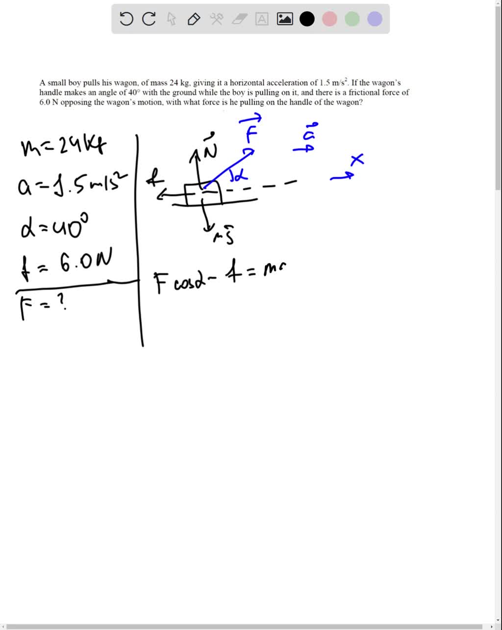 SOLVED Question (5 points) A child is pulling red wagon full of toys