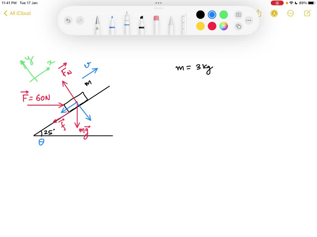 Normal Force On Ramp SOLVED: 1. A 5.00-kg block is sliding down a frictionless ramp that is ...