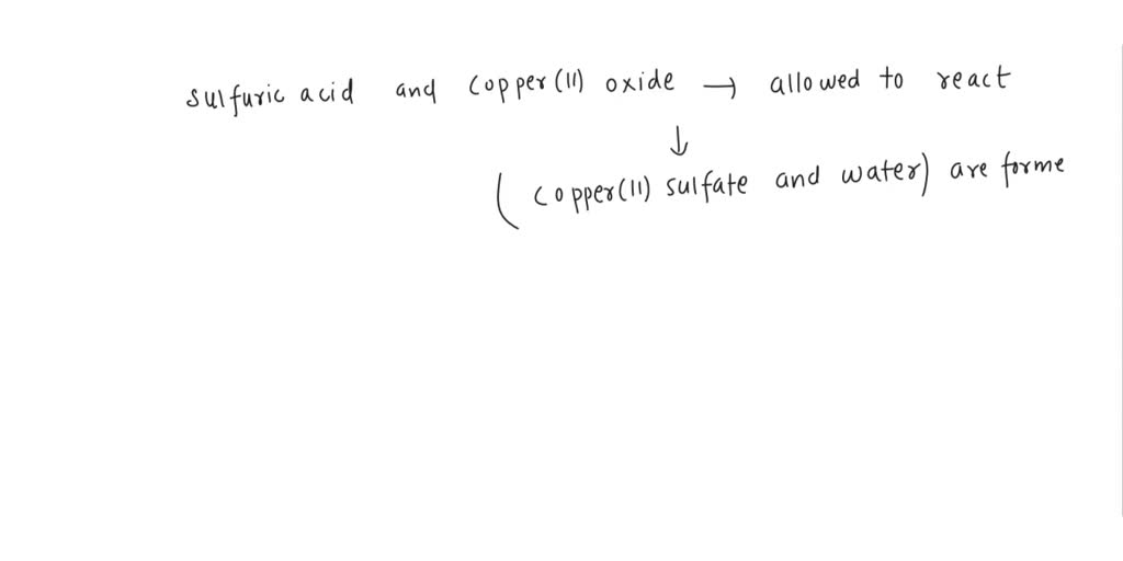SOLVED When sulfuric acid and copper (II) oxide are allowed to react