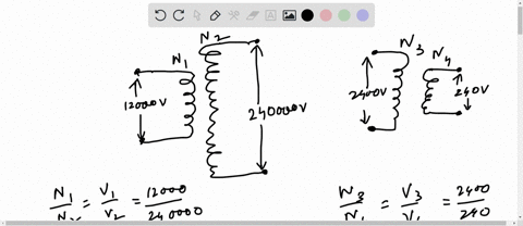 draw-the-step-up-and-step-down-transformer-with-primarysecondary-ratio-based-on-below-figure