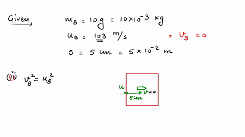 a-bullet-of-10-g-strikes-a-sand-bag-at-a-speed-of-103-ms-and-gets-embedded-after-travelling-5-cmcalculate-i-the-resistive-force-exerted-by-the-sand-on-the-bullet-ii-the-time-taken-by-the-bullet-to-com