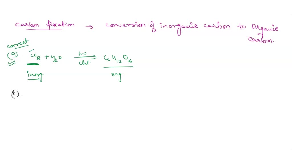 SOLVED An example of carbon fixation is . a. photosynthesis b