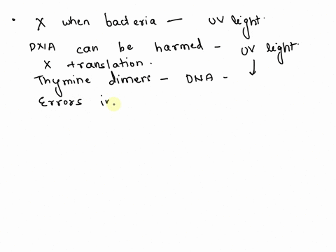 which-of-the-following-does-not-happen-when-bacteria-is-exposed-to-uvultraviolet-light-group-of-answer-choices-a-disruptsstops-translation-b-forms-thymine-dimers-in-their-dna-c-may-cause-del-60649