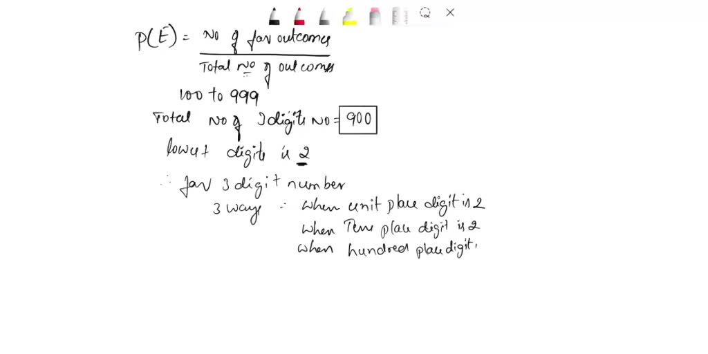 SOLVED: 2, What is the probability that a random number of' 3 (possibly ...