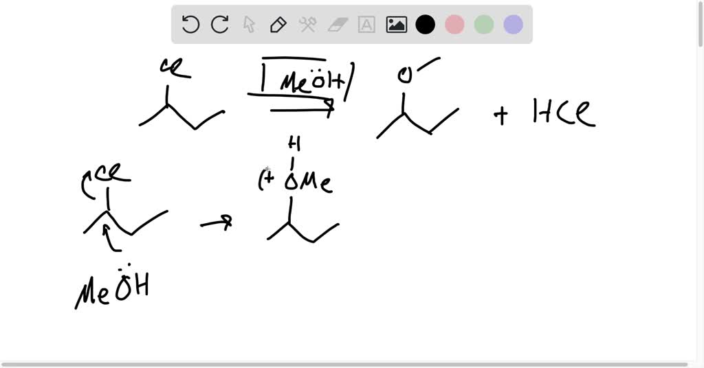 SOLVED: 2-chlorobutane reacts with methanol. provide rhe overall ...