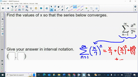 find-the-values-of-x-so-that-the-series-below-converges-8-xn-7n-n1-give-your-answer-in-interval-notation-50706