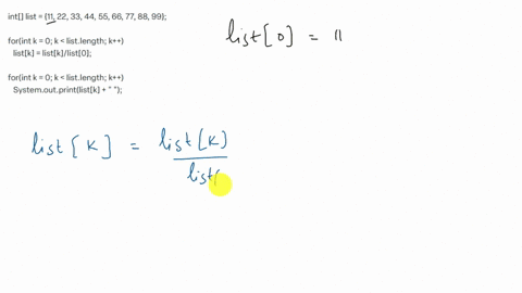 consider-the-following-code-segment-int-list-11-22-33-44-55-66-77-88-99-forint-k-0-k-listlength-k-listk-listklist0-forint-k-0-k-listlength-k-systemoutprintlistk-what-is-printed-as-a-result-of-executin
