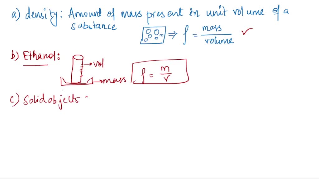 SOLVED Density and Specific Gravity Density Water Volume of Water Mass