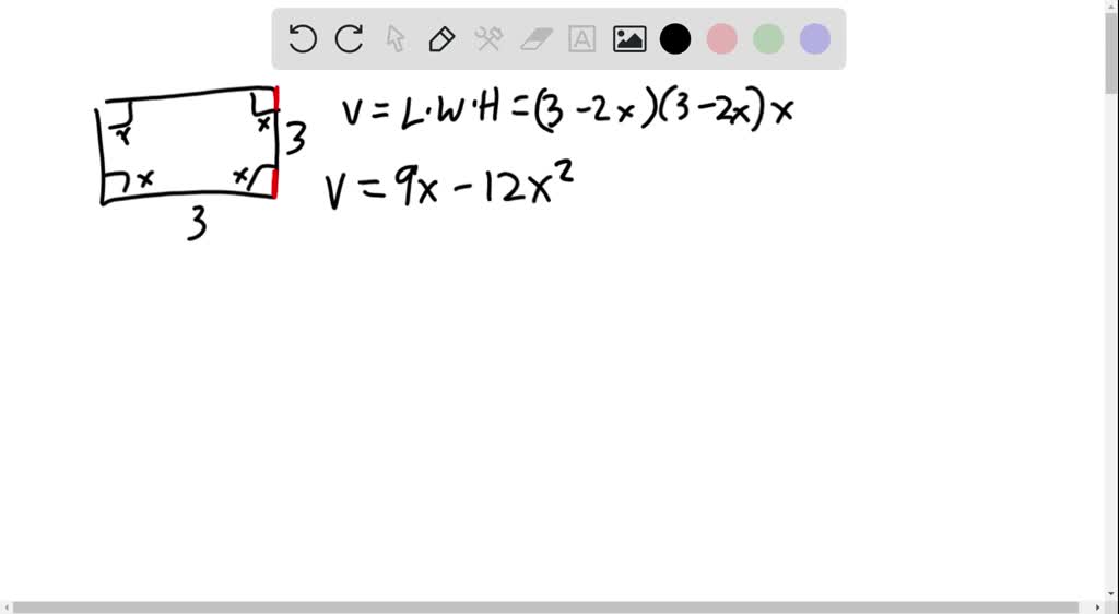 SOLVED: Consider the following problem: A box with an open top is to be ...