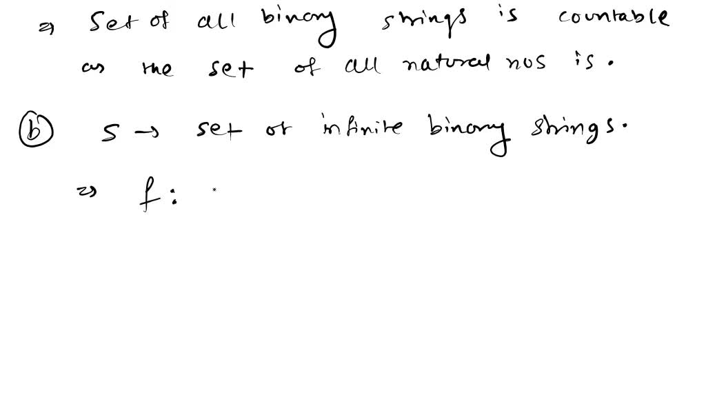 SOLVED (A) Prove that the set of all binary sequences in uncountable. (B) Prove that the set of