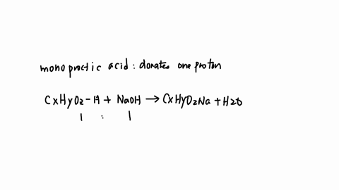 a-monoprotic-acid-with-a-formula-of-cxhyoz-is-composed-of-400-c-671-h-by-mass-when-0578-g-acid-is-used-0206-m-3111-ml-naohaq-is-required-for-neutralization-find-the-molecular-formula-of-the-acid