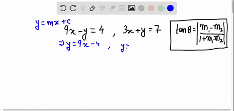 find-the-acute-angle-between-the-lines-round-your-answer-to-the-nearest-degree-9x-y-4-3x-y-7-degrees-53538