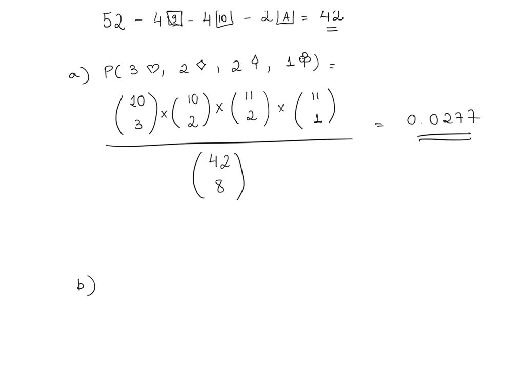 A modified deck of cards is created by removing the 9s and 10s, and the
