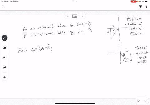 when-angles-a-and-b-drawn-in-standard-position-the-point-7-4-is-on-the-terminal-side-of-a-and-point-2-1-is-on-the-terminal-side-of-b-find-exact-value-of-sina-b-61163