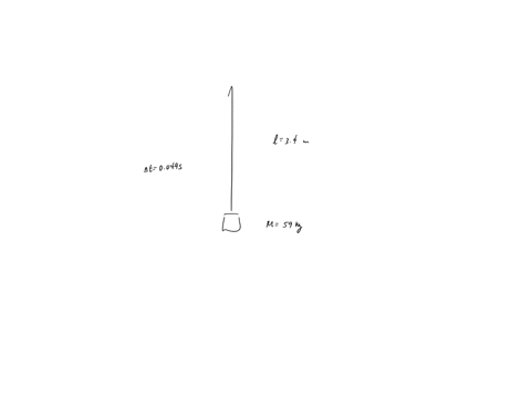 the-upper-end-of-a-34-m-long-steel-wire-is-fastened-to-the-ceiling-and-a-59-kg-object-is-suspended-from-the-lower-end-of-the-wire-you-observe-that-it-takes-transverse-pulse-0049-s-to-travel-51008