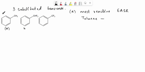 50-for-each-horizontal-row-of-substituled-benzenes-indicate-the-one-that-is-the-most-reactive-in-an-electrophilic-aromatic-substitution-reaction-the-one-that-is-the-least-reactive-in-an-elec-73525