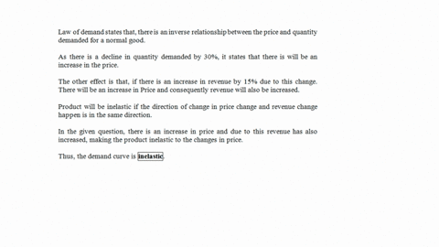 SOLVED:A price change causes the quantity demanded of a good to ...