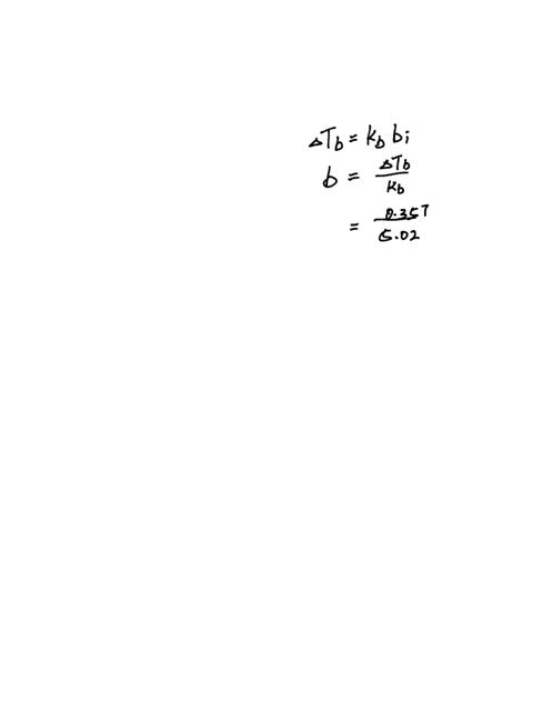 a-solution-of-an-unknown-nonvolatile-nonelectrolyte-was-prepared-by-dissolving-0250-g-in-400-g-of-ccl4-the-normal-boiling-point-of-the-resultant-solution-increased-by-0357oc-calculate-the-mo-25806