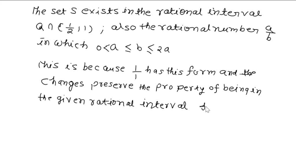 The set S contains some real numbers, according to the following three