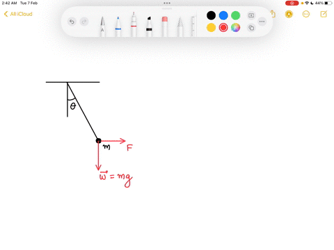 in-the-figure_-an-external-force-f-is-holding-bob-of-mass-min_-stationary-position-the-angle-that-the-massless-rope-makes-with-the-vertical-is-what-is-the-tension-in-the-rope-mg-coso-mgl-cos-63926