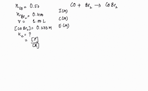 a-mixture-0500-mole-of-carbon-monoxide-and-0400-mole-of-bromine-was-placed-into-a-rigid-100-l-container-and-the-system-was-allowed-to-come-to-equilibrium-the-equilibrium-concentration-of-cob-85228