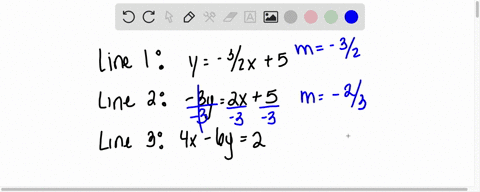 the-equations-of-three-lines-are-given-below-line-1-y-32x5-line-2-3y2x5-line-3-4x-6y2-for-each-pair-of-lines-determine-whether-they-are-parallel-perpendicular-or-neither-12-13-23-29368
