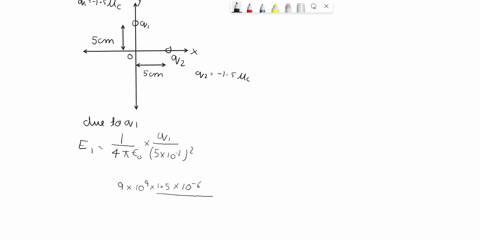a-point-charge-q1-15-c-is-placed-at-x-0-and-y-5-cm-a-second-point-charge-q2-15-c-is-placed-at-x-5-cm-and-y-0-determine-the-magnitude-of-the-net-electric-field-at-the-origin-and-the-direction-25402