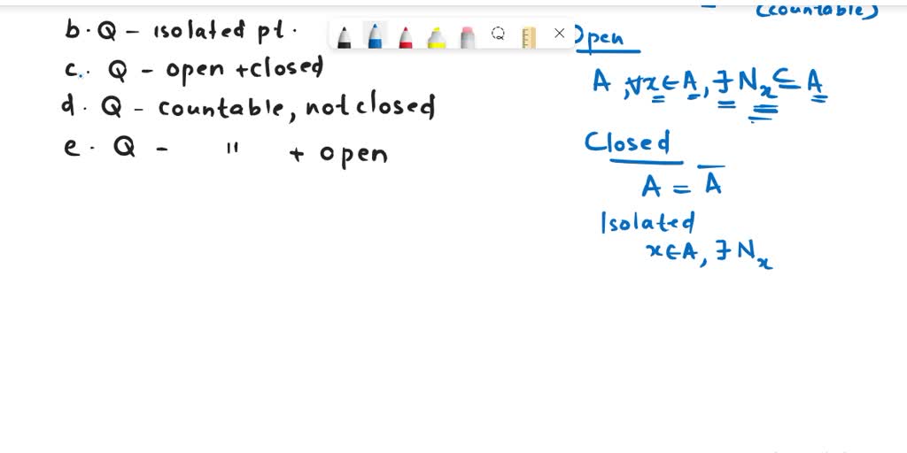 SOLVED Consider R with the usual topology Let Q be the set of