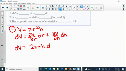 use-differentials-to-estimate-the-amount-of-material-in-a-closed-cylindrical-can-that-is-50-cm-high-and-20-cm-in-diameter-if-the-metal-in-the-top-and-bottom-is-02-cm-thick-and-the-metal-in-t-23344