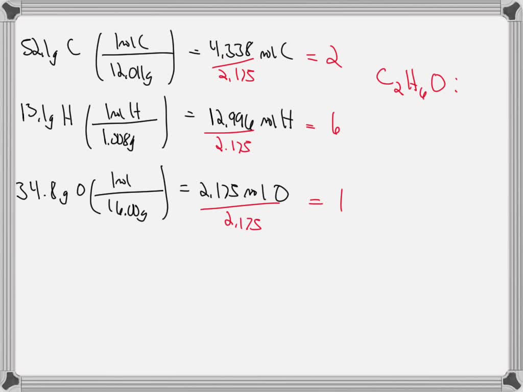 SOLVED: A compound is constituted by mass of 52.1% carbon and 13.1% ...