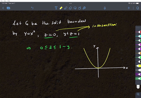 consider-the-solid-g-bounded-by-the-surface-y-x2-and-the-planes-z-0-y-z-1-use-triple-integral-to-compute-the-volume-v-of-the-solid-g-58008