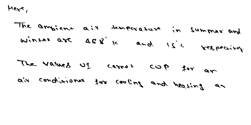 Example 2 1 a The Ambient Air Temperatures During Summer And Winter