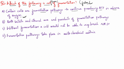 which-of-the-following-is-not-true-of-fermentation-select-one-o-certain-cells-use-fermentation-pathways-to-continue-to-produce-atp-in-the-absence-of-oxygen-b-both-lactate-and-ethanol-are-end-65187