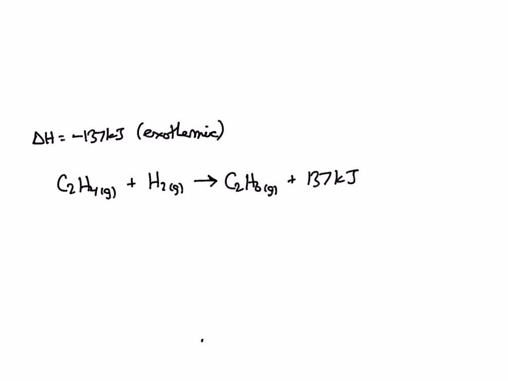 SOLVED Consider the reaction C2H4 g H2 g C2H6 g where