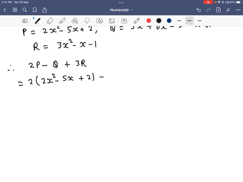 if-p-2x2-5x-2-q-5x2-6x-3-and-r-3x2-x-1-find-the-value-of-2p-q-3r-86757