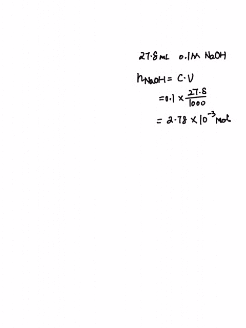 a-0167-g-sample-of-an-unknown-acid-requires-278-ml-of-0100-mathrmm-naoh-to-titrate-to-the-equivalenc-60197