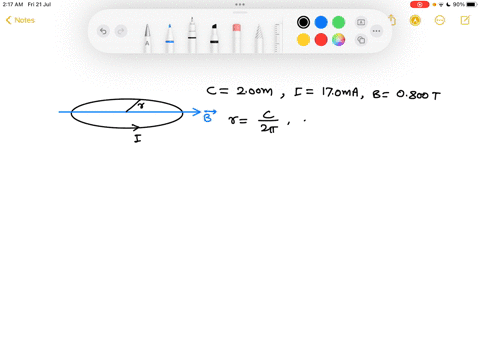 a-current-of-170-mathrmma-is-maintained-in-a-single-circular-loop-with-a-circumference-of-200-math-3-40694