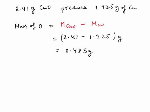 in-an-experiment-2410-mathrmg-of-copper-oxide-produced-1925-mathrmg-of-copper-metal-after-heating-wi-89356