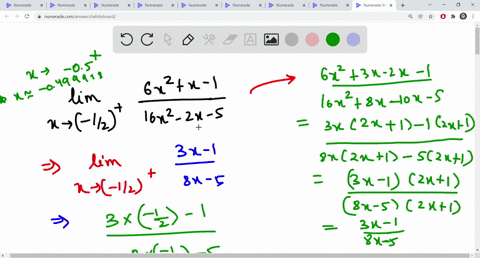find-the-one-sided-limit-if-it-exists-if-an-answer-does-not-exist-enter-dne-lim-x-12-6x2-x-1-16x2-2x-5