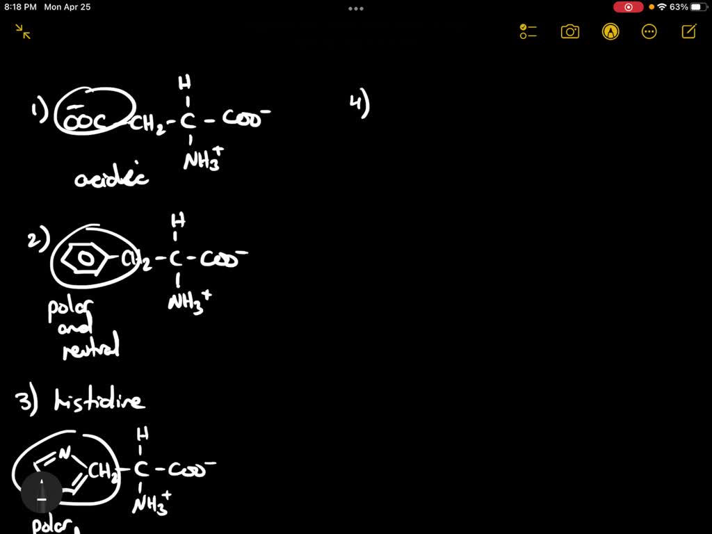 SOLVED: Determine whether the side chain of each of the amino acids is ...