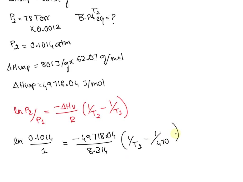 SOLVED The boiling point of ethylene glycol C2H6O2 at