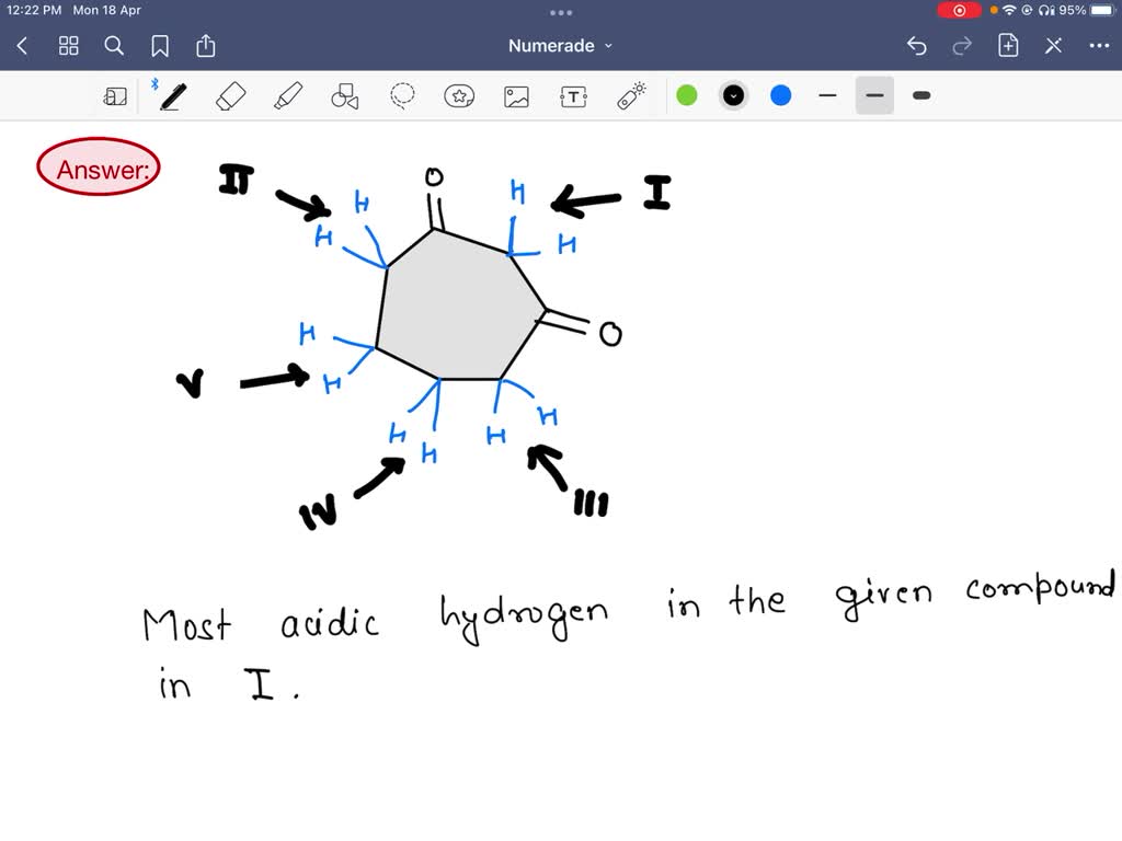 Solved Which Is The Most Acidic Hydrogen In The Compound Shown