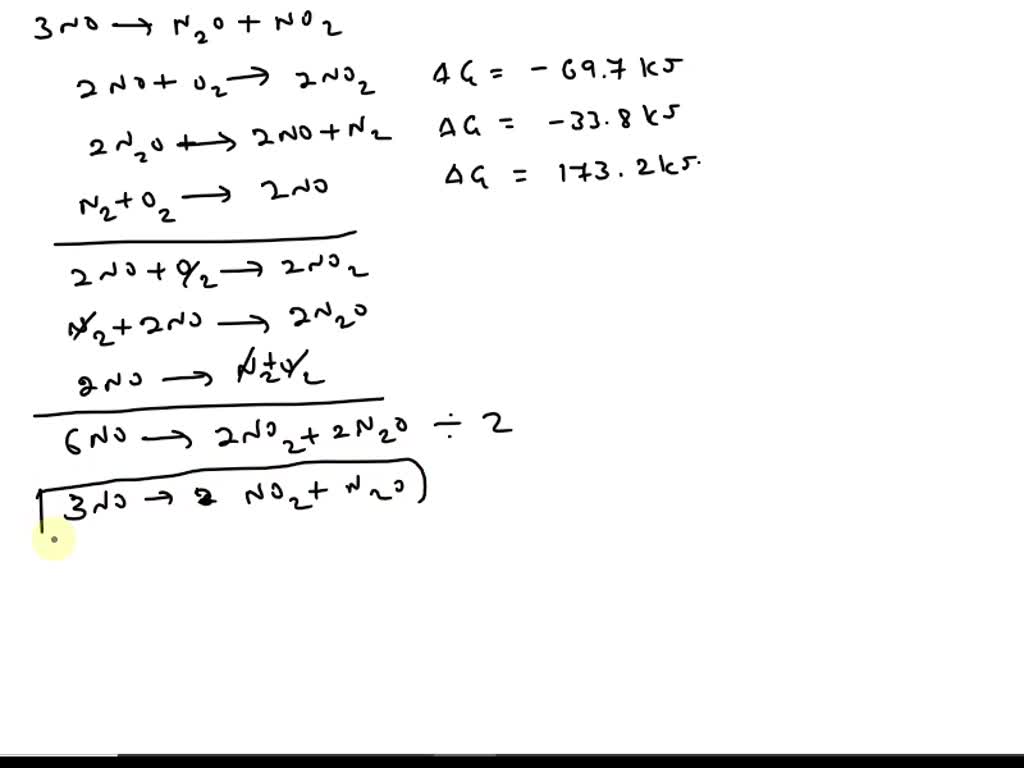 SOLVED: Under The Appropriate Conditions, NO Forms NO2 And N2O: 3NO(g ...