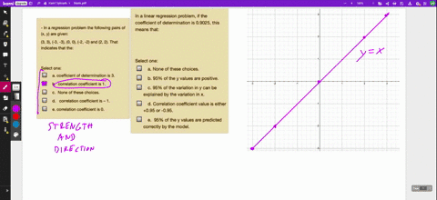 in-a-linear-regression-problem-if-the-coefficient-of-determination-is-09025-this-means-that-in-a-regression-problem-the-following-pairs-of-x-y-are-given-33-3-3-0-0-2-2-and-2-2-that-indicates-80138