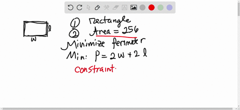 of-all-rectangles-with-area-256-which-one-has-the-minimum-perimeter-let-p-and-w-be-the-perimeter-and-width-respectively-of-the-rectangle-write-the-objective-function-in-terms-of-p-and-w-assu-12723