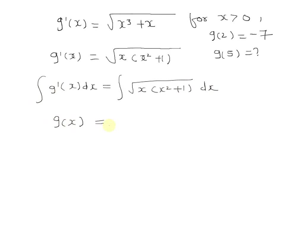 Solved Let G Be The Function With First Derivative G X Vx X For X