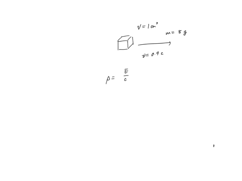a-cube-of-steel-has-a-volume-of-100-cm3-and-mass-800-g-when-at-rest-on-the-earth-if-this-cube-is-now-given-a-speed-u-0900c-what-is-its-density-as-measured-by-a-stationary-observer-note-that-67796