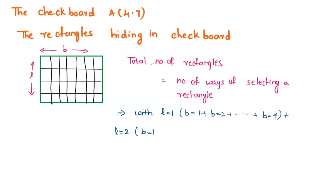 SOLVED: 19. A 4 * 7 checkerboard is shown below at the left. How many ...